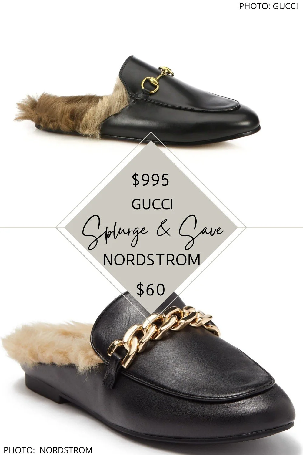 Gucci fur 2025 slides dupe